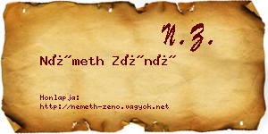 Németh Zénó névjegykártya
